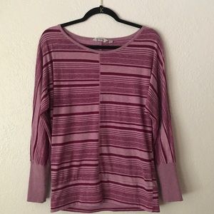 Athleta | Raspberry Burnout Striped Top Size Med